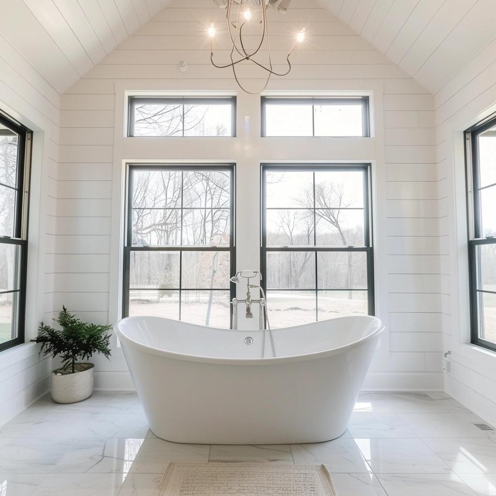 This Stunning White Modern Farmhouse Bathroom Will Leave You Breathless.