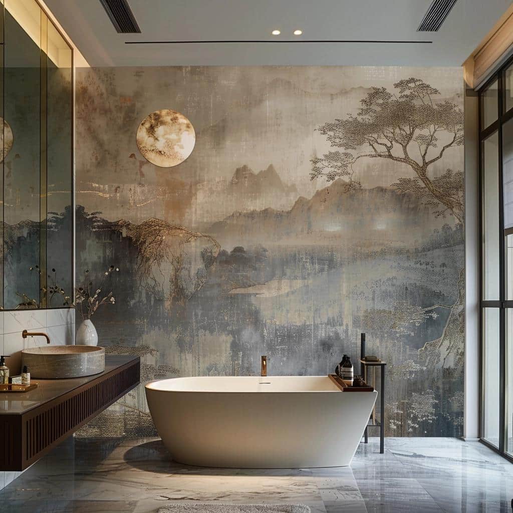 Uncover the Captivating Wallpaper Secrets for Transforming Your Bathroom Space. 2 Uncover the Captivating Wallpaper Secrets for Transforming Your Bathroom Space.