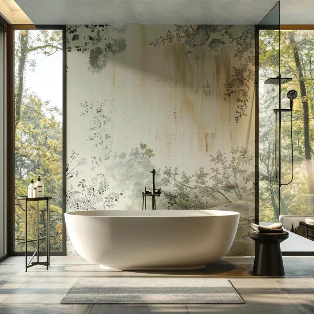 Uncover the Captivating Wallpaper Secrets for Transforming Your Bathroom Space. 3 Uncover the Captivating Wallpaper Secrets for Transforming Your Bathroom Space.