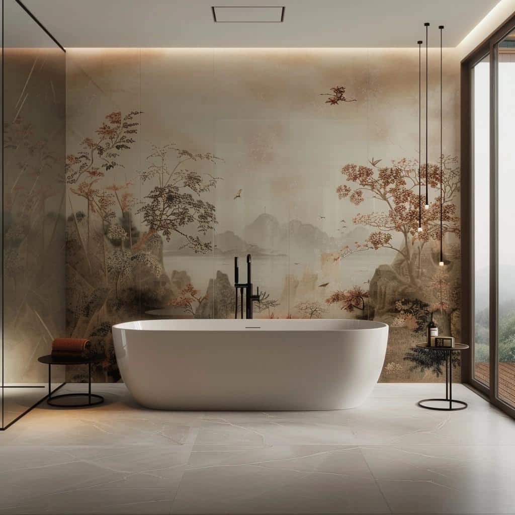 Uncover the Captivating Wallpaper Secrets for Transforming Your Bathroom Space. 4 Uncover the Captivating Wallpaper Secrets for Transforming Your Bathroom Space.