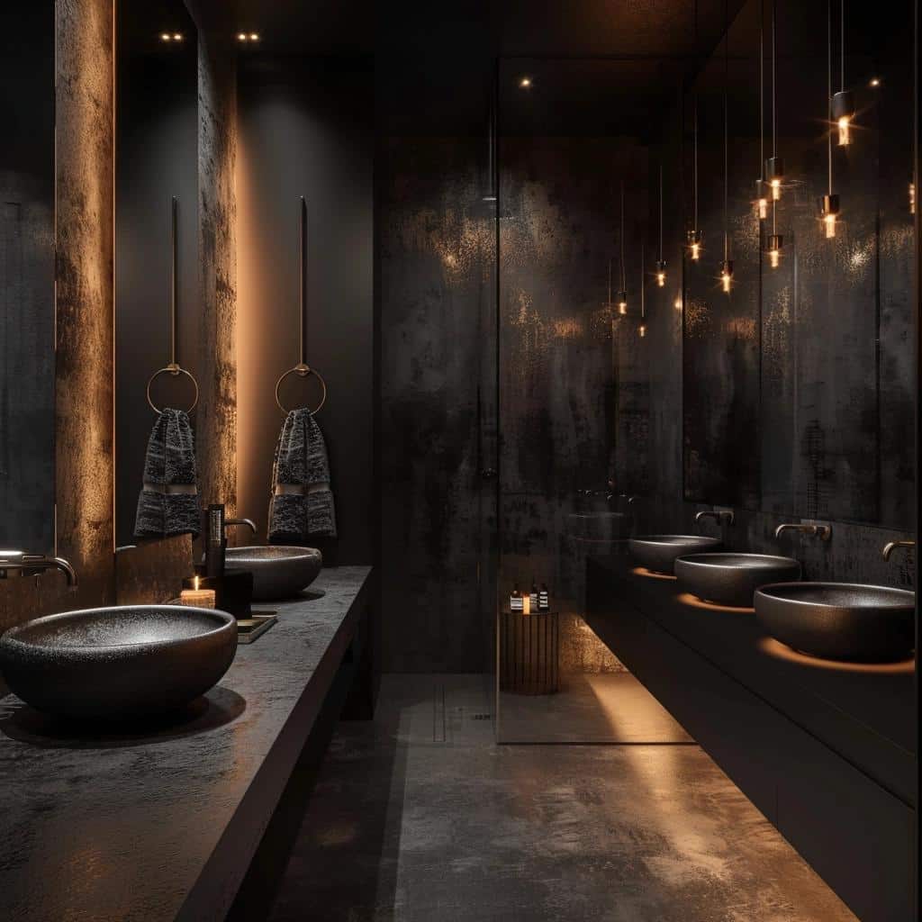 Unlock the Allure of Darkness: Captivating Dark Bathroom Design Secrets Unveiled. 2 Unlock the Allure of Darkness: Captivating Dark Bathroom Design Secrets Unveiled.