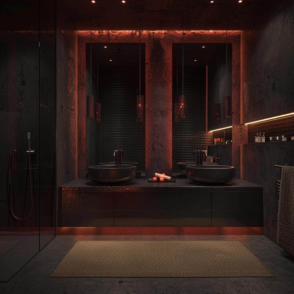 Unlock the Allure of Darkness: Captivating Dark Bathroom Design Secrets Unveiled. 4 Unlock the Allure of Darkness: Captivating Dark Bathroom Design Secrets Unveiled.