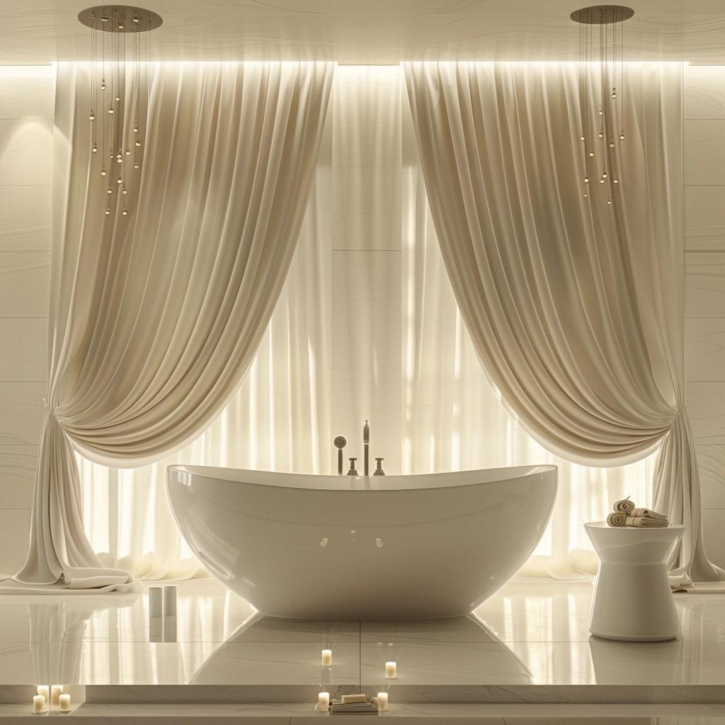 Unlock the Bathroom's Hidden Charm Unveiling Stunning Curtain Ideas. 2 Unlock the Bathroom's Hidden Charm Unveiling Stunning Curtain Ideas.