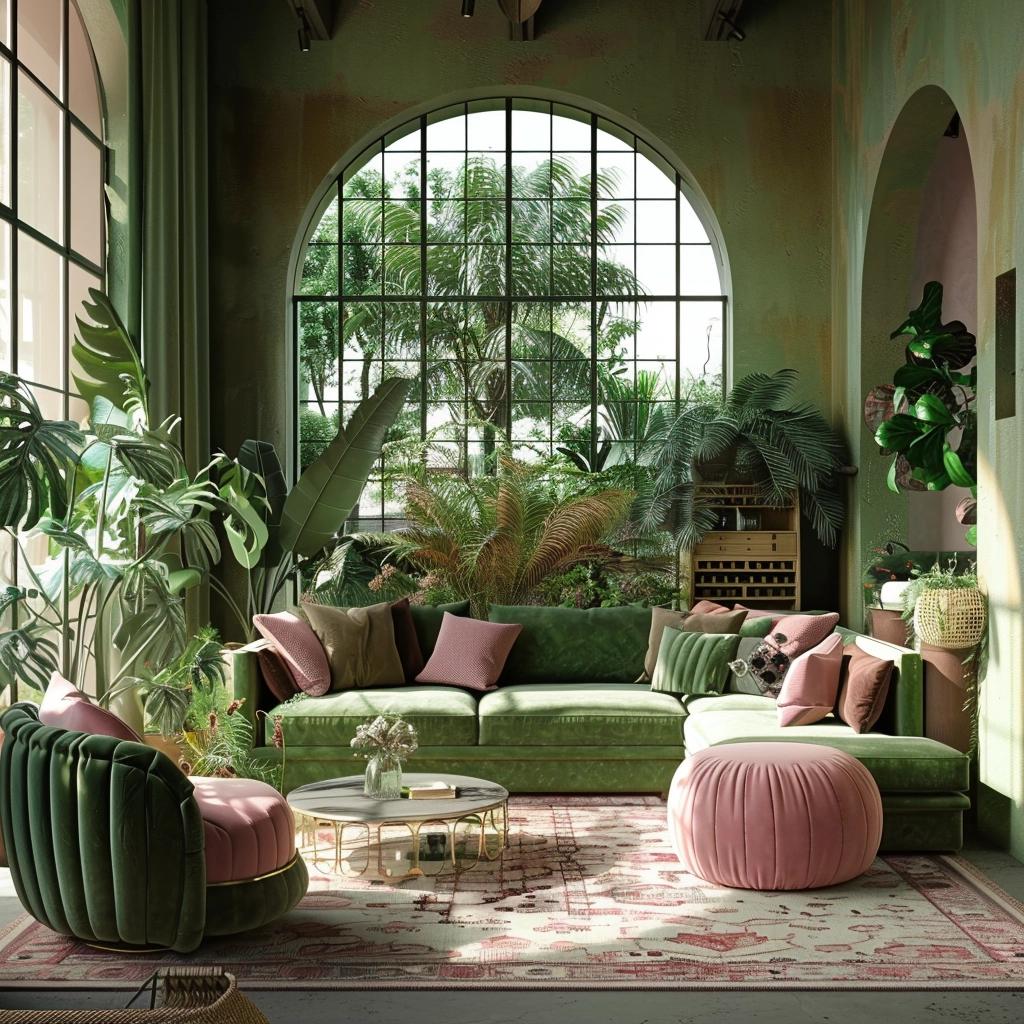 Unlock the Secret to a Captivating Green and Pink Living Room Transformation. 2 Unlock the Secret to a Captivating Green and Pink Living Room Transformation.