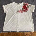 Blooming Elegance Embroidered T-Shirt.