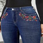Elegant Embroidered Denim Jeans for Effortless Style. Elegant Embroidered Denim Jeans for Effortless Style.