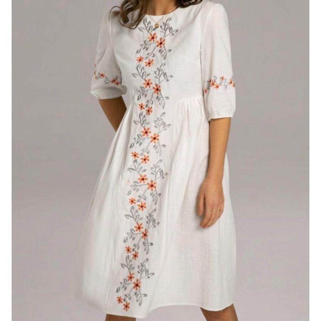 Elegant Floral Embroidery Dress Design for Timeless Style.