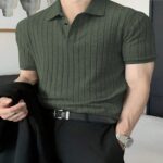 Timeless Sophistication Meets Comfort Knit Polo Shirt for Men.