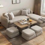 3 Functional Sofa Table with Stools Ideas for Compact Rooms