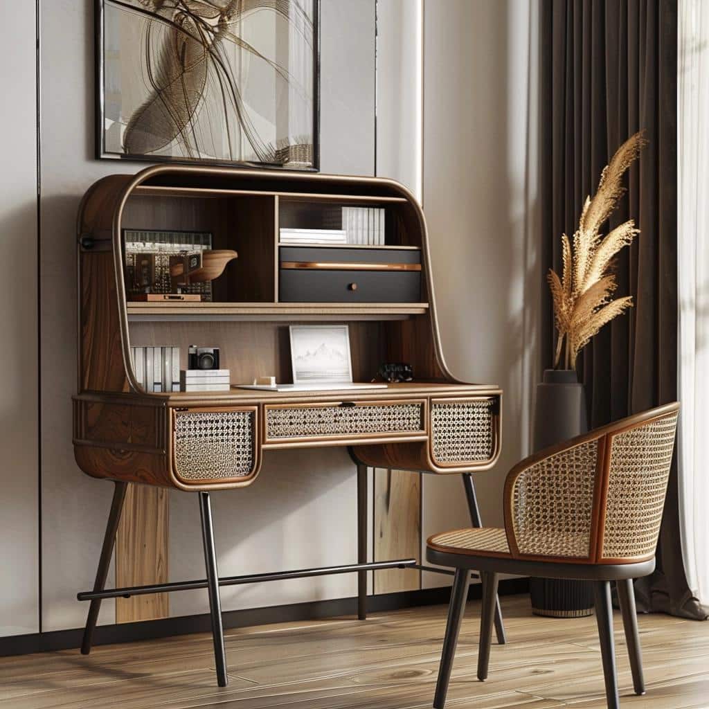 5 Elegant Rattan Desks for Limited Spaces 1 5 Elegant Rattan Desks for Limited Spaces
