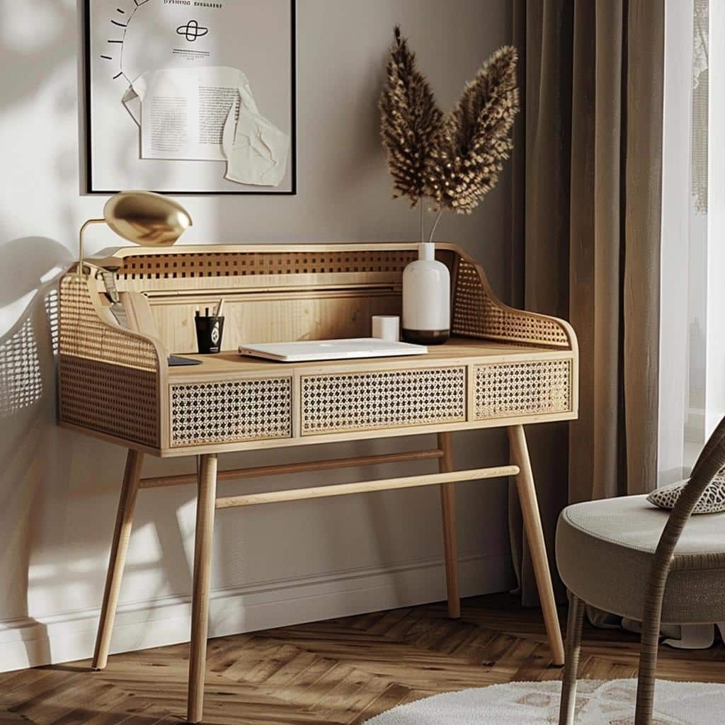 5 Elegant Rattan Desks for Limited Spaces