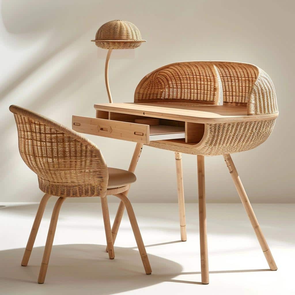 5 Elegant Rattan Desks for Limited Spaces