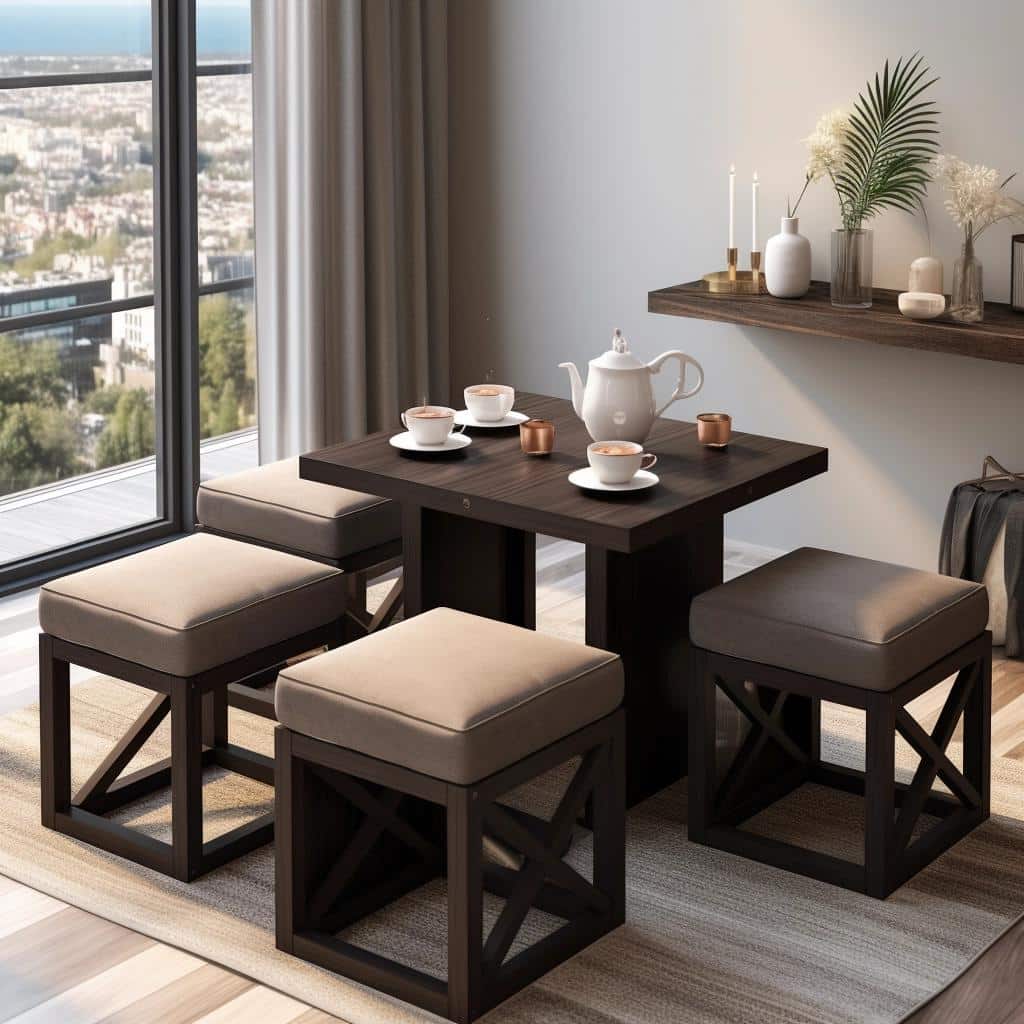 5 Space-Saving Sofa Tables with Stools for Small Spaces 2 5 Space-Saving Sofa Tables with Stools for Small Spaces