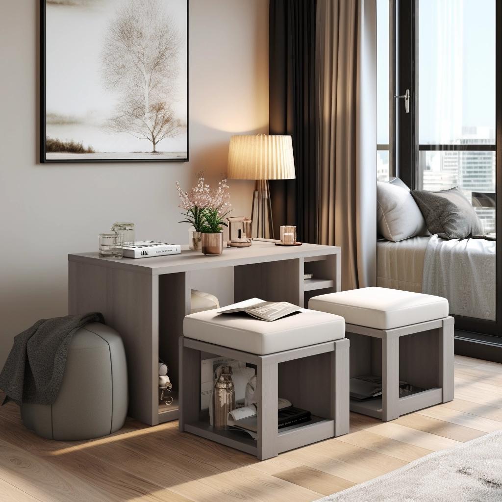 5 Space-Saving Sofa Tables with Stools for Small Spaces 4 5 Space-Saving Sofa Tables with Stools for Small Spaces
