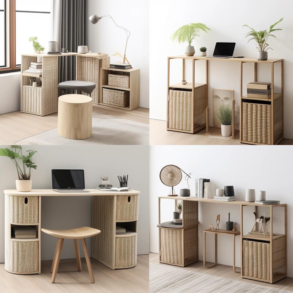 7 Space-Saving Rattan Desks for Tiny Areas 2 7 Space-Saving Rattan Desks for Tiny Areas