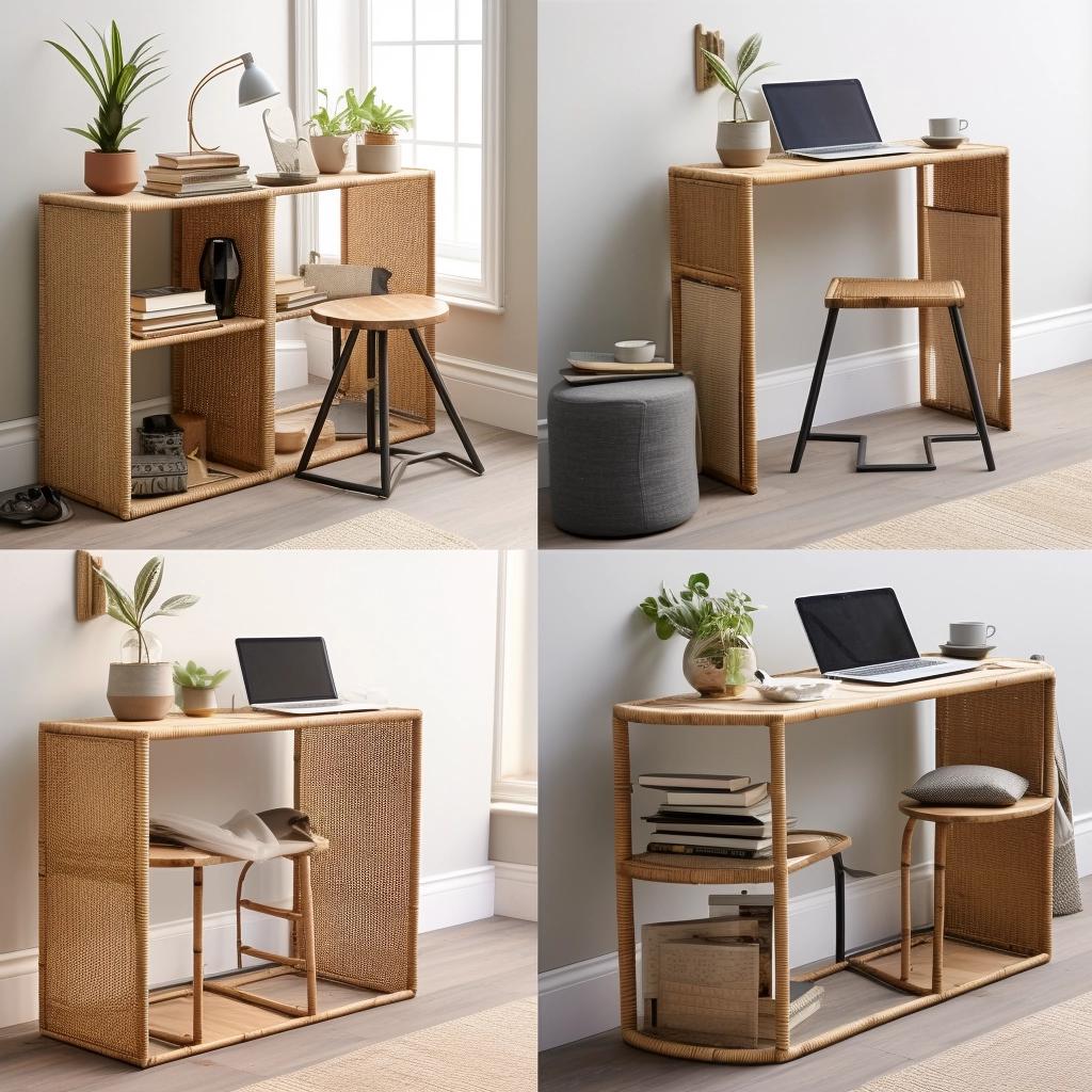7 Space-Saving Rattan Desks for Tiny Areas 3 7 Space-Saving Rattan Desks for Tiny Areas