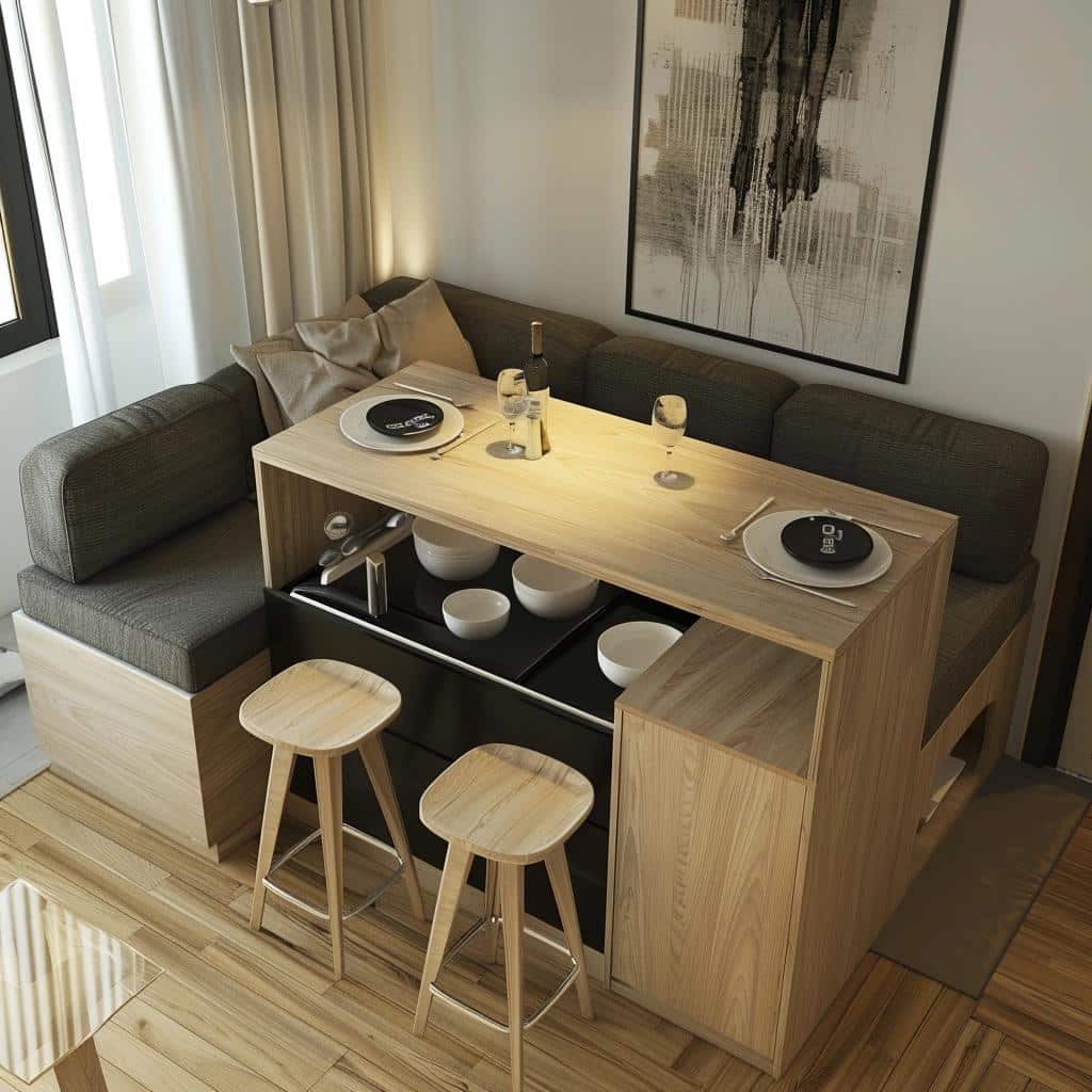 7 Stylish Sofa Tables with Stools for Tiny Areas 1 7 Stylish Sofa Tables with Stools for Tiny Areas