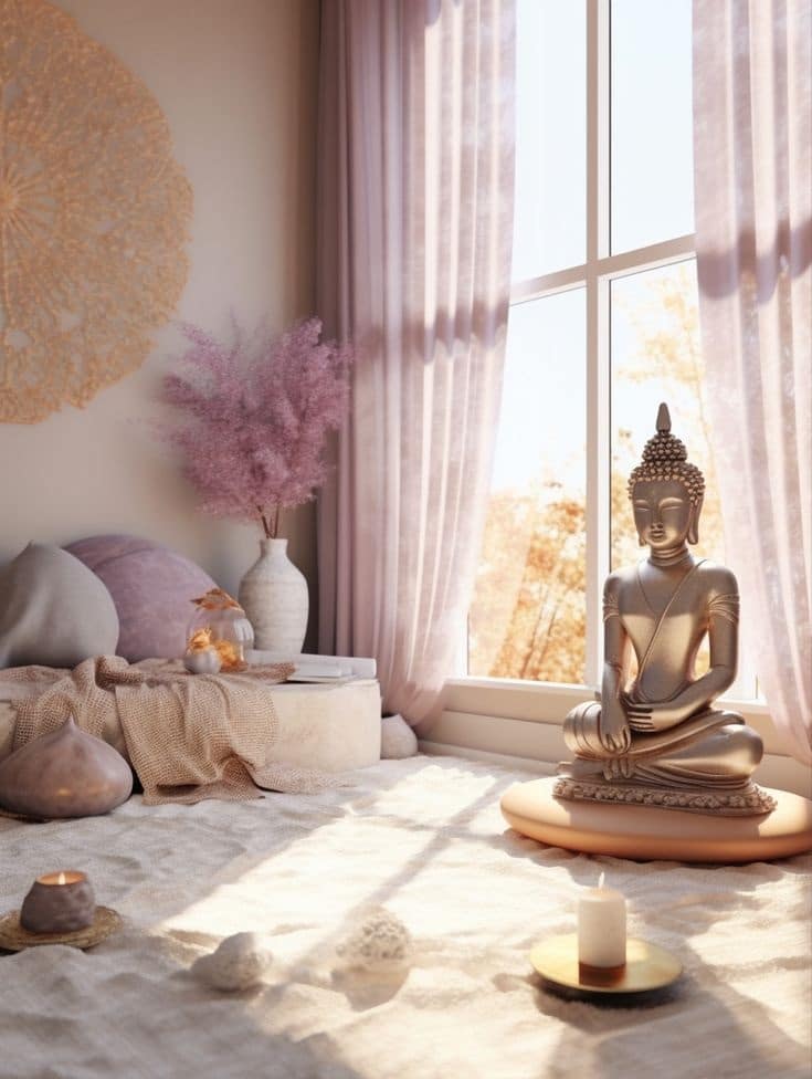 Transform Your Practice with Powerful Yoga Techniques and Insights. 3 Light colors for a peaceful environment, image from Pinterest