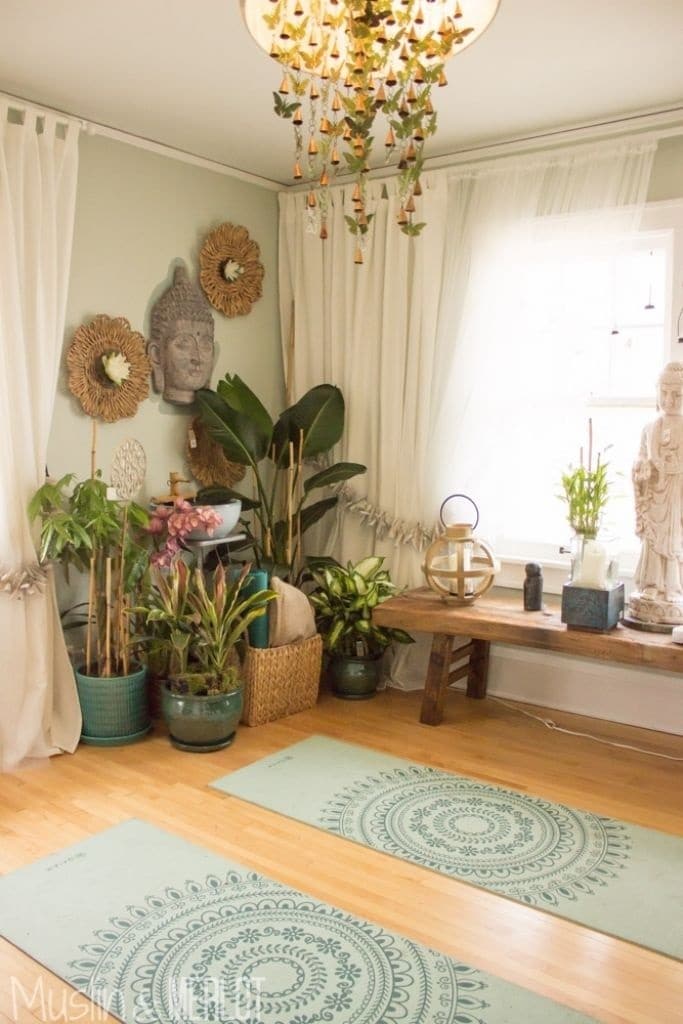 Transform Your Practice with Powerful Yoga Techniques and Insights. 6 Yoga corner with plants, image from Pinterest