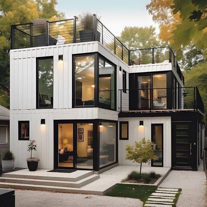 Discover the Incredible Benefits of Modular Homes Today. 9 White and black two-story modular house