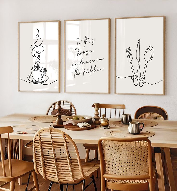 Transform Your Kitchen with Stunning Quadros and Ideas. 2 Minimalist picture trio