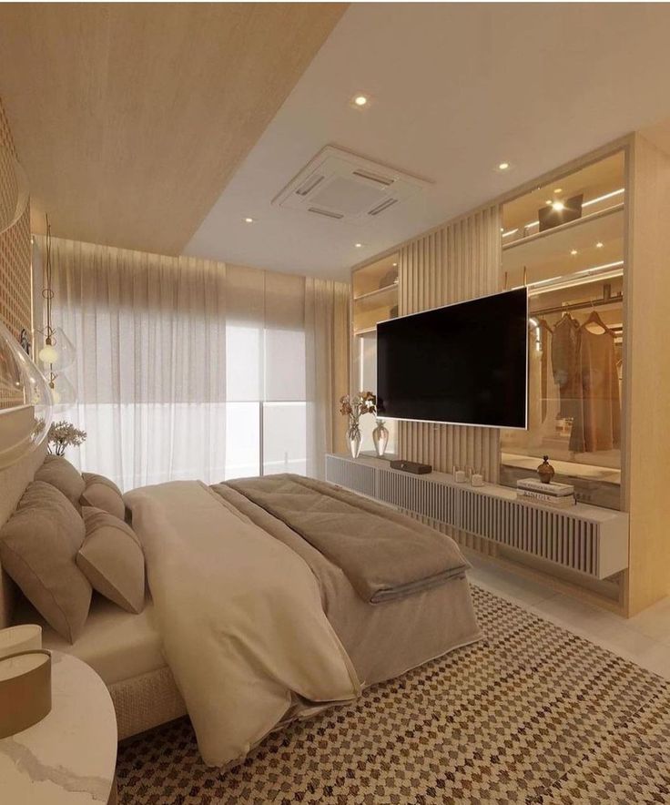 Stylish and Minimalist Ideas for a Dreamy Couple's Bedroom. 8 Elegant bedroom with light curtain