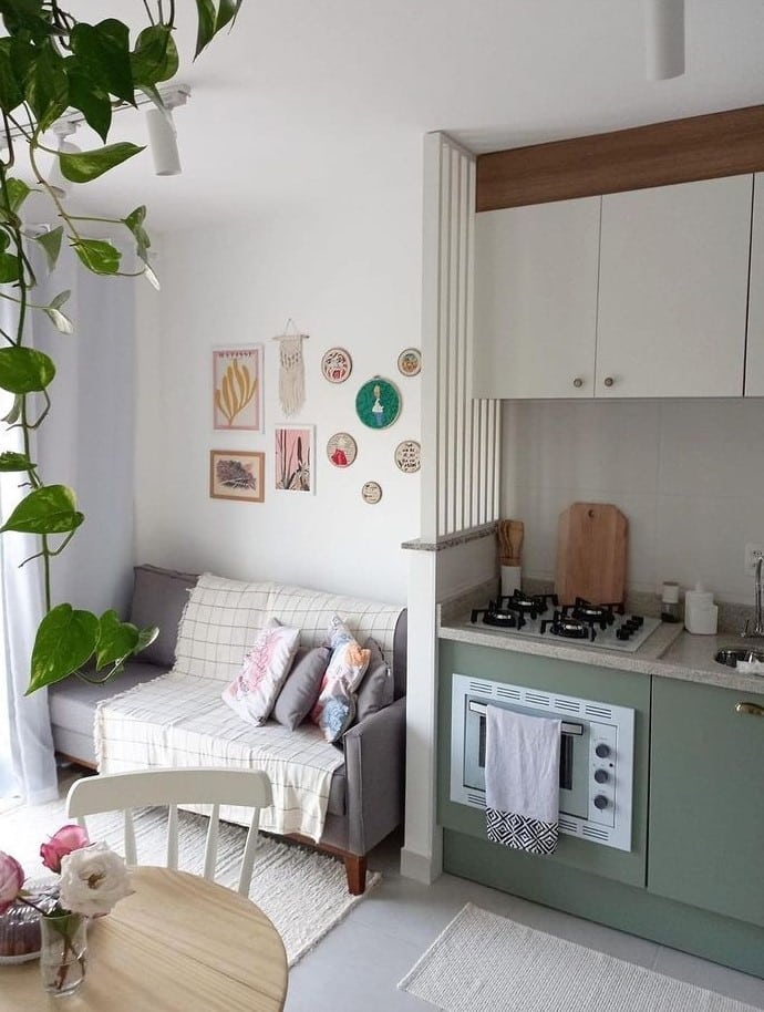 Living room and kitchen for a small space
