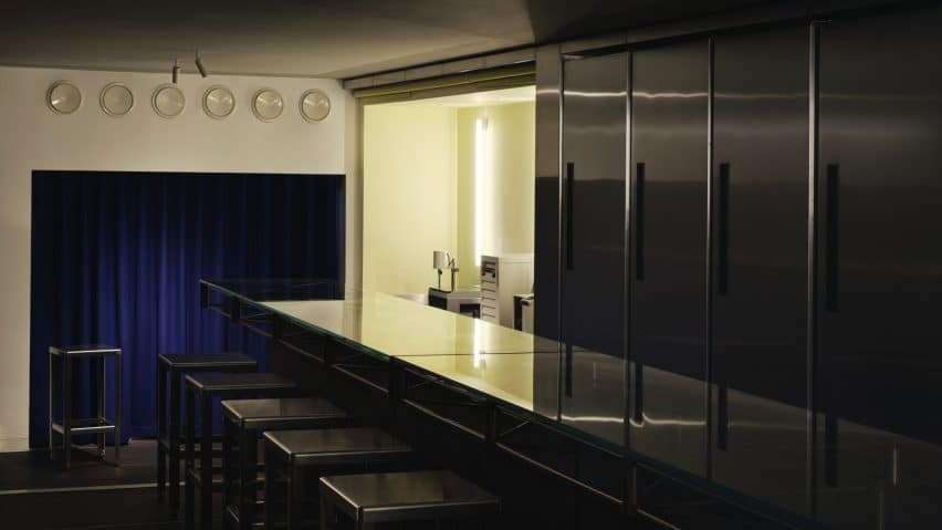 A Bar with Shapes for a Name, an east London cocktail bar featuring 'utilitarian' interiors.