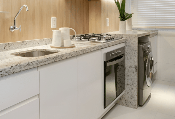Granito Branco Dallas em aplicação na decoração