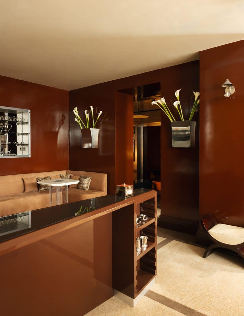 Necchi Architecture Evokes Retro Nightlife in Hotel Château d'Eau, Paris 3 A stylish lounge area and breakfast room decorated with antique and collectible furnishings.