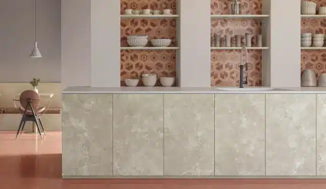 Stunning Ceramic Designs for Your Kitchen: Essential Tips to Choose. 5 Ceramic for kitchen: Caleidoscópio HEX MIX SGR NAT porcelain is ideal for backsplash and decorated panels – Photo: Ceusa
