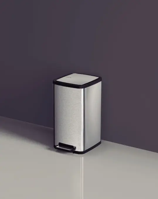 Tramontina Octos Trash Can in Stainless Steel with Removable Bucket and Pedal 15 L – Photo: Tramontina