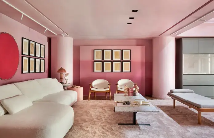 Shades of pink make this space modern and cozy – Project: Camila Bittencourt Arquitetura | Photo: MCA Estúdio/CASACOR