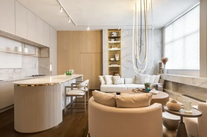 Marble presents a unique beauty but is not as resistant to scratches and stains as granite – Project: Griff Arquitetura e Engenharia | Photo: Eduardo Macarios/CASACOR