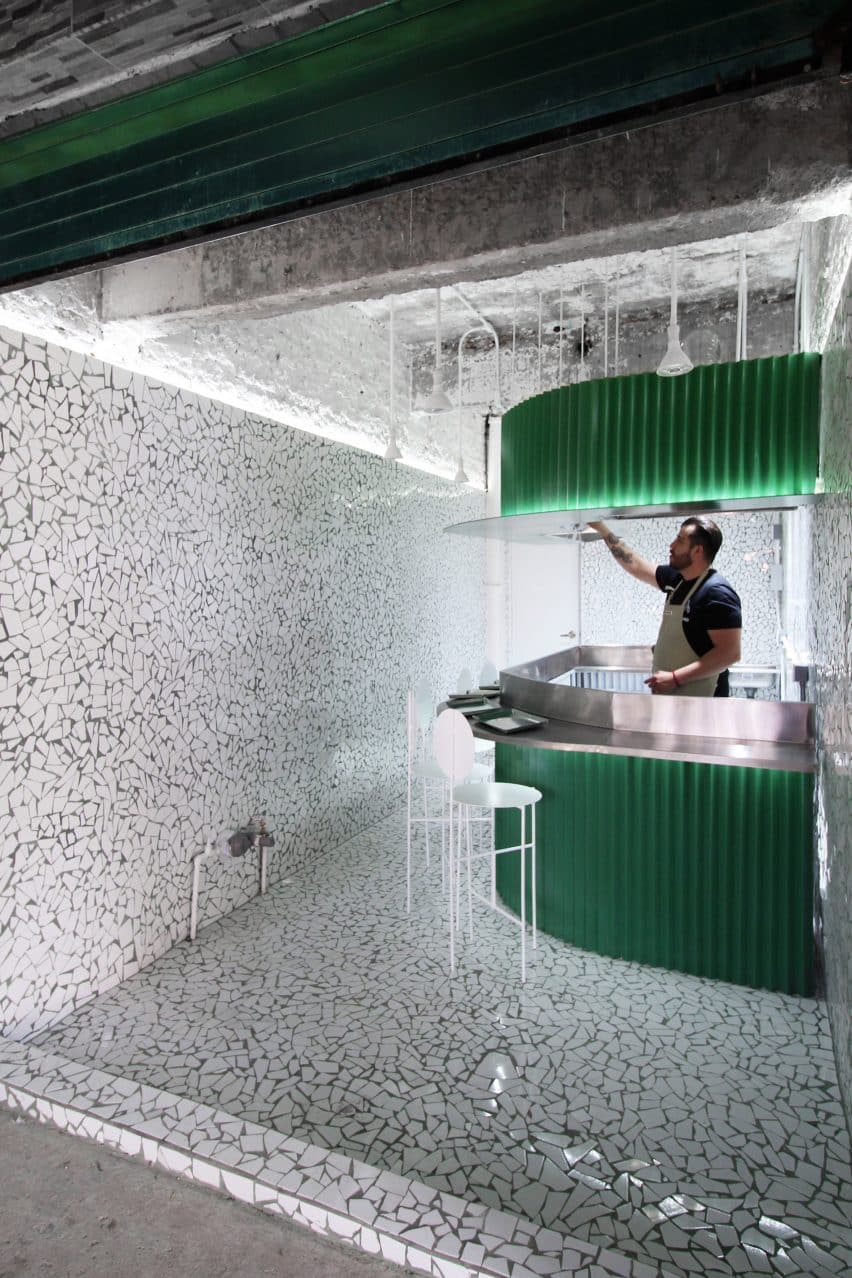 The one-room eatery is defined by its bar and open kitchen