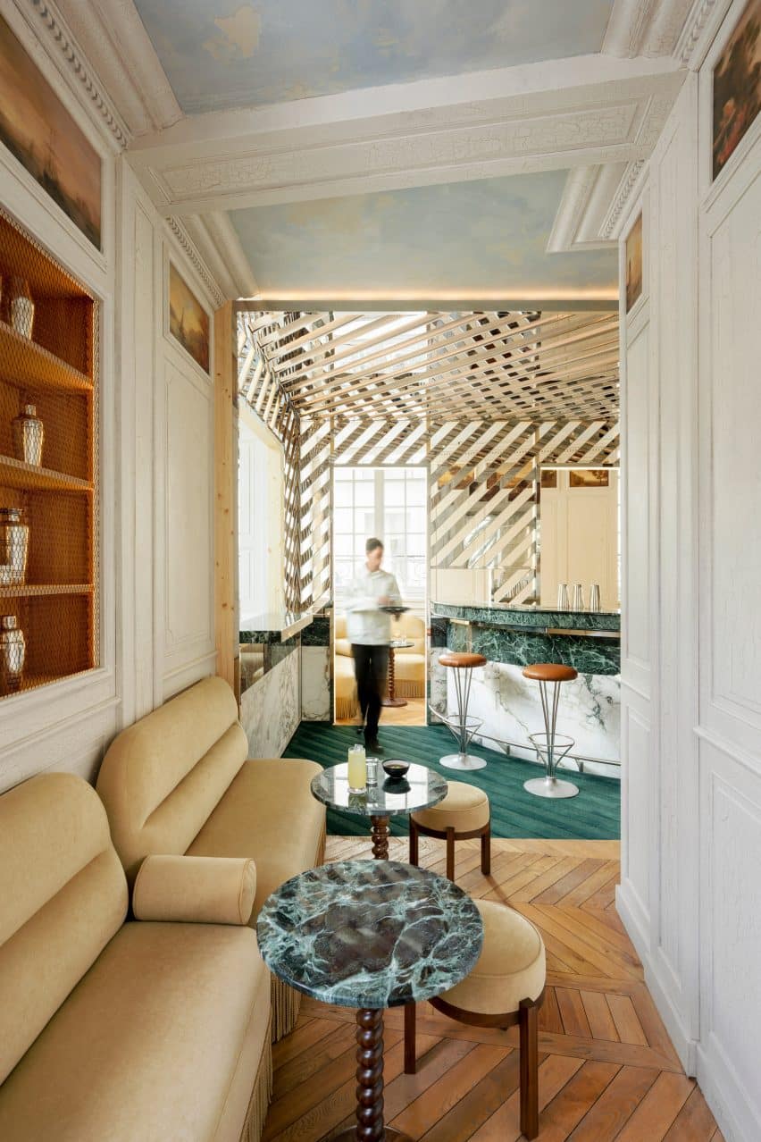Another angle of the Cravan bar showcasing its unique design features.