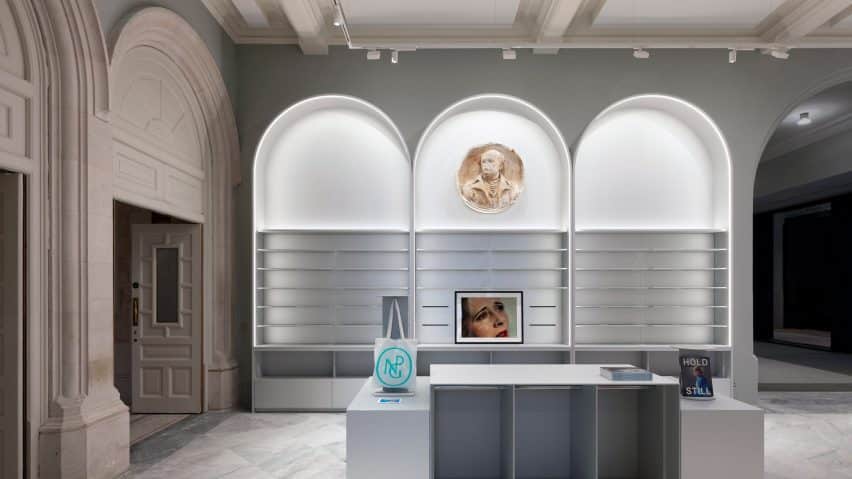 Main interior view of the National Portrait Gallery shops, showcasing the design elements.