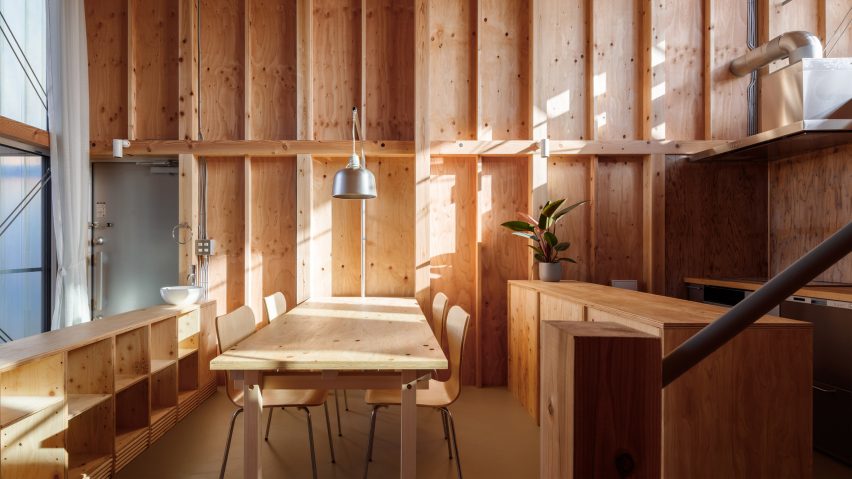 Minimum House, designed by Nori Architects, features a minimalist approach with exposed ductwork and a timber structure.