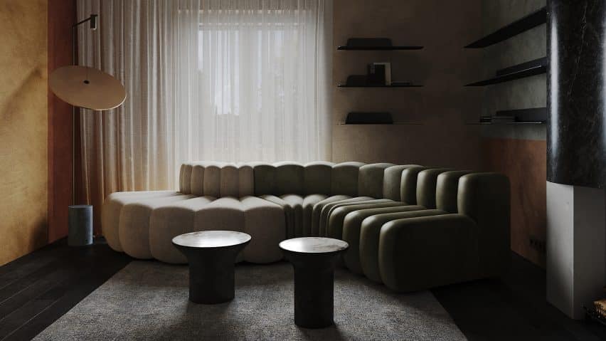 Puntofilipino brings noble materials to apartment in former bank office