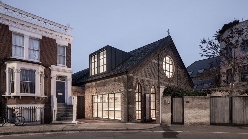 Tigg + Coll Architects Rehabilitate a Victorian Church into Modern Studios 1 Exterior view of the newly converted studio showcasing its design elements.