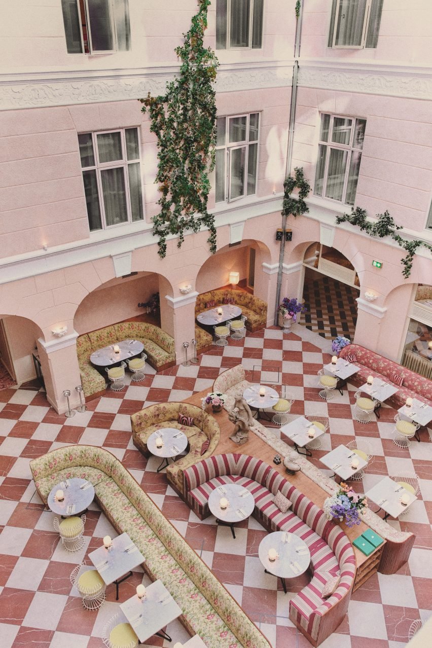 Hotel Bella Grande: A Venetian-Inspired Gem in Copenhagen 5 View of the internal courtyard of Hotel Bella Grande.