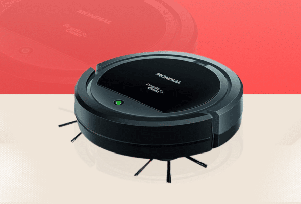 Modelo de robô aspirador testado para checar sua eficácia.