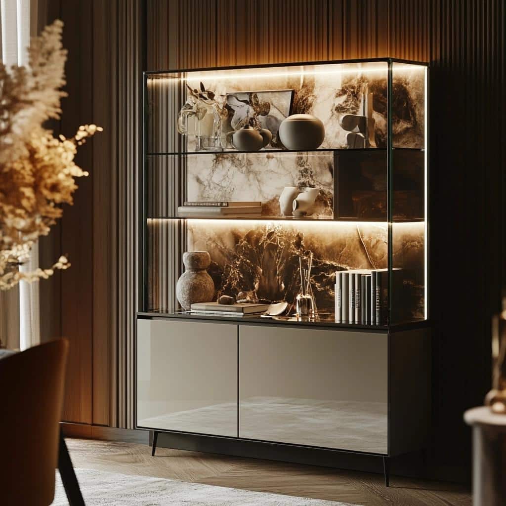 50 Ideas for Incorporating Glass Consoles into Your Home 8 Aparador de vidro: 50 ideias para decorar sua casa