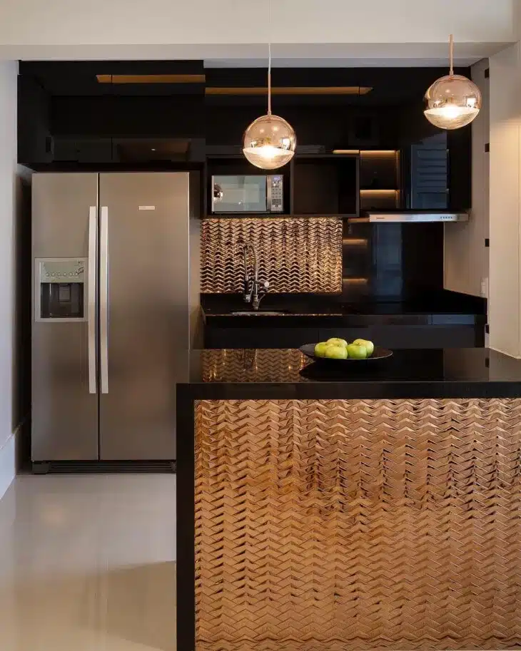 50 Functional and Beautiful Kitchen Counter Designs for Your Space 10 Bancada com cooktop integrado.