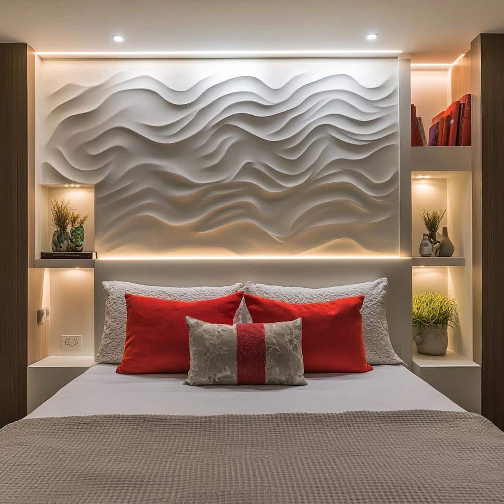 65 Stunning Gypsum Headboard Ideas for Your Bedroom 4 65 Ideias de Cabeceiras de Gesso Para Transformar Seu Quarto