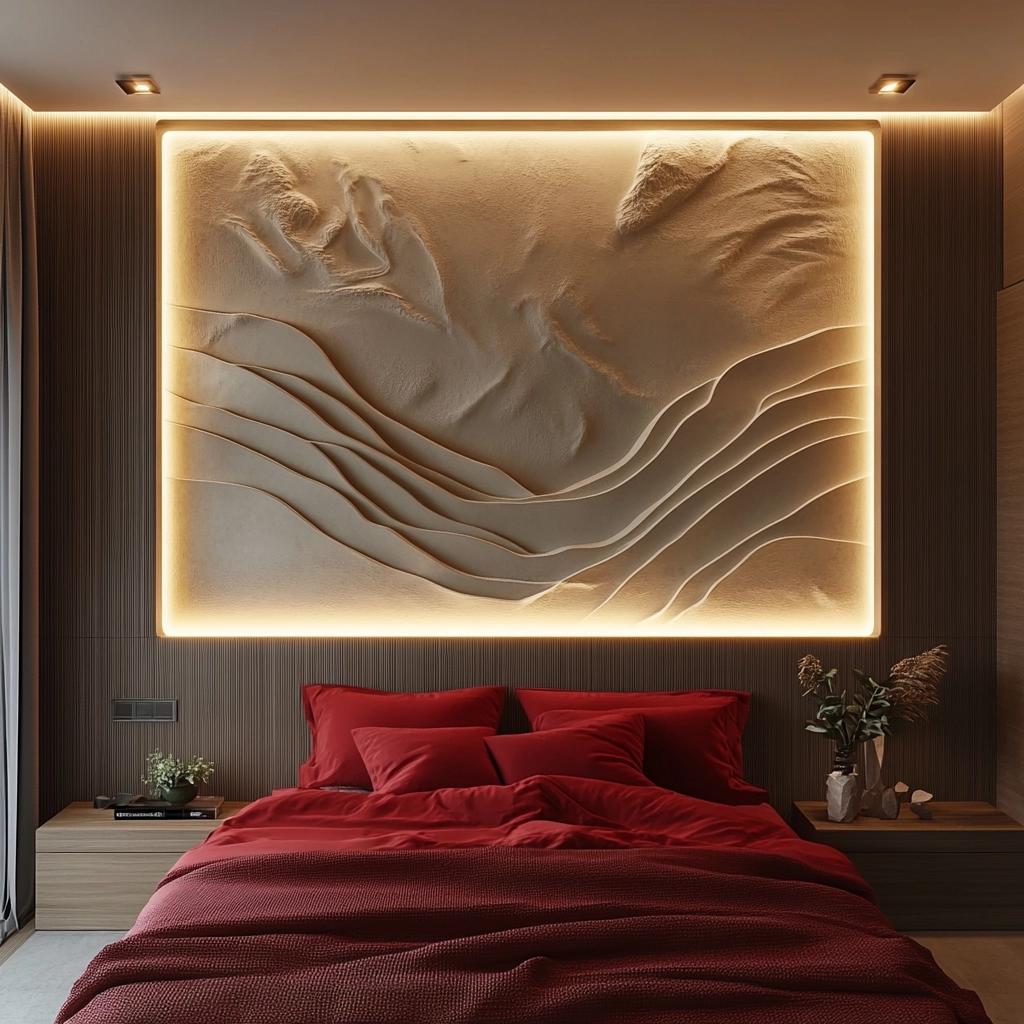 65 Stunning Gypsum Headboard Ideas for Your Bedroom 8 65 Ideias de Cabeceiras de Gesso Para Transformar Seu Quarto