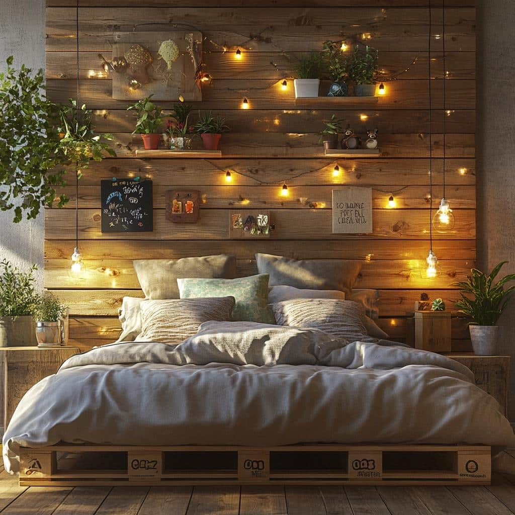 48 Amazing Ideas for an Eco-Friendly Headboard Decoration Using Pallets 4 Cabecinhas de pallet: 48 ideias incríveis para uma decoração ecológica