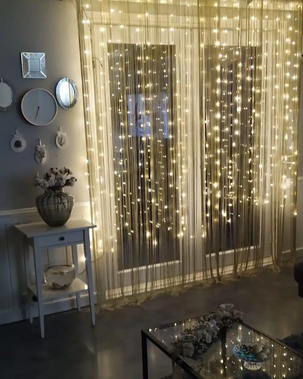 foto com cortina de LED