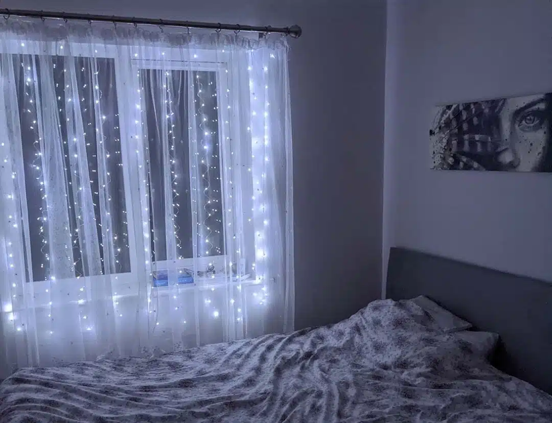 foto com cortina de LED