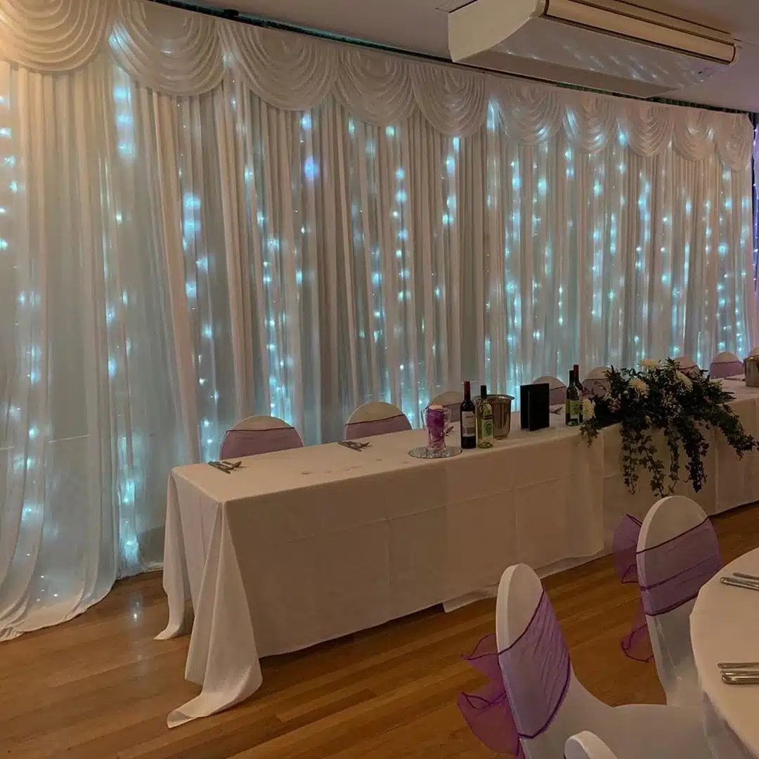 foto com cortina de LED